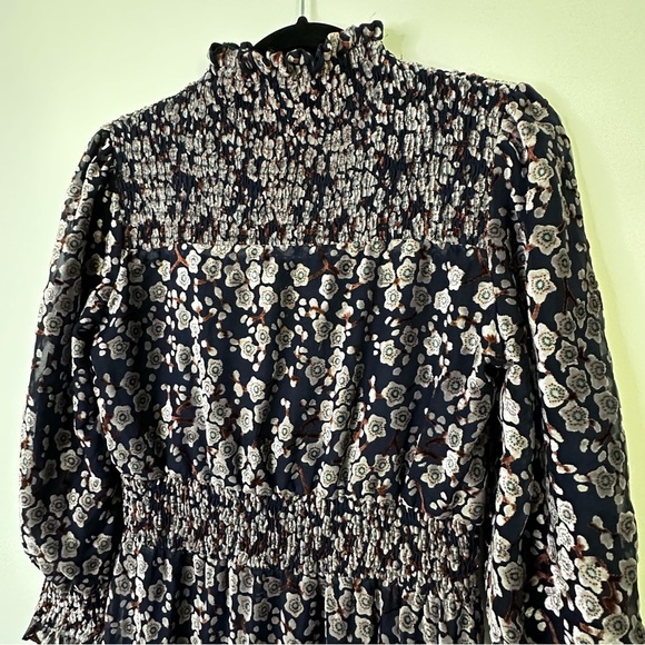 Bliss Modest Floral Victorian Velvet Longsleeve Maxi Dress Size Small - Picture 4 of 11